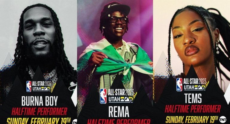 Burna Boy & Rema & Tems To Perform At 2023 NBA All-Star Game Halftime Show