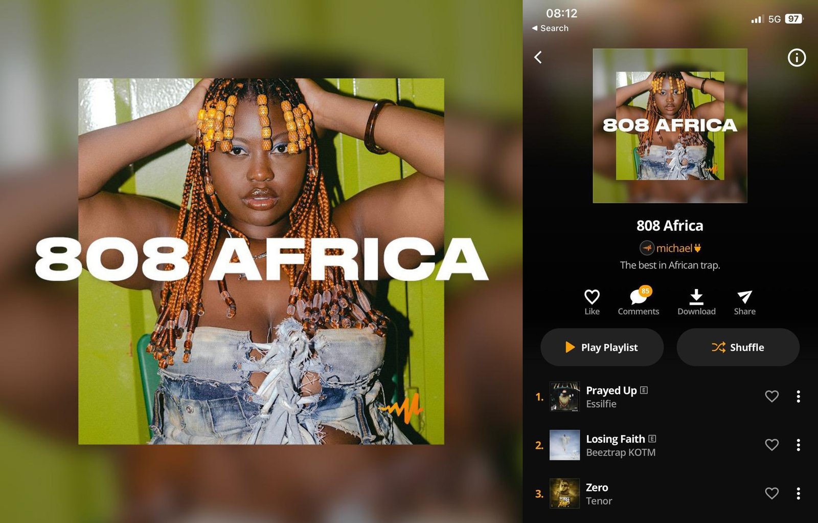 Audiomack’s “808 African” playlist